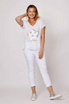 LaStrada: 100% Linen Giardino Tee - White