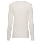 Moke: Lina Long Sleeve Ribbed Top - Pearl