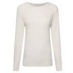 Moke: Lina Long Sleeve Ribbed Top - Pearl