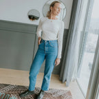 Moke: Lina Long Sleeve Ribbed Top - Pearl