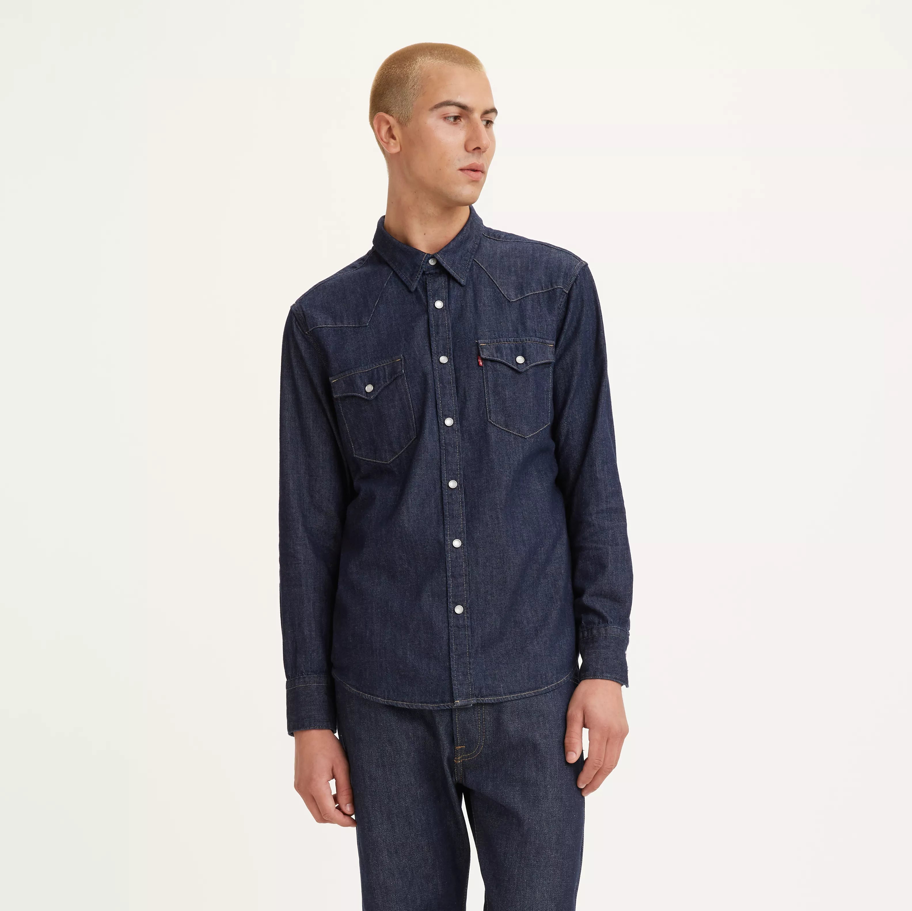 Levi's Barstow Western Standard - Marble Navy Denim