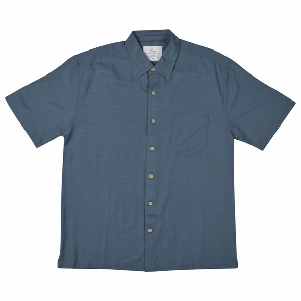 Bamboo Fibre Short Sleeve Shirt - Steel Blue