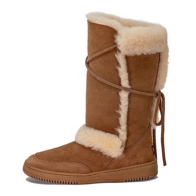 Milford Tie Up Sheepskin Ladies Boot