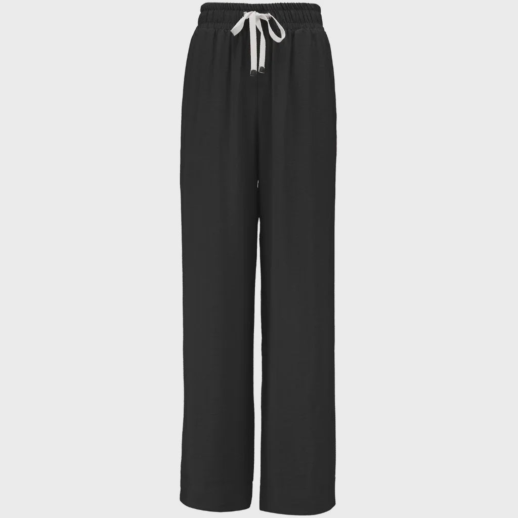 Moke: Indiana Wide Leg Pant - Black & Cream Stripe