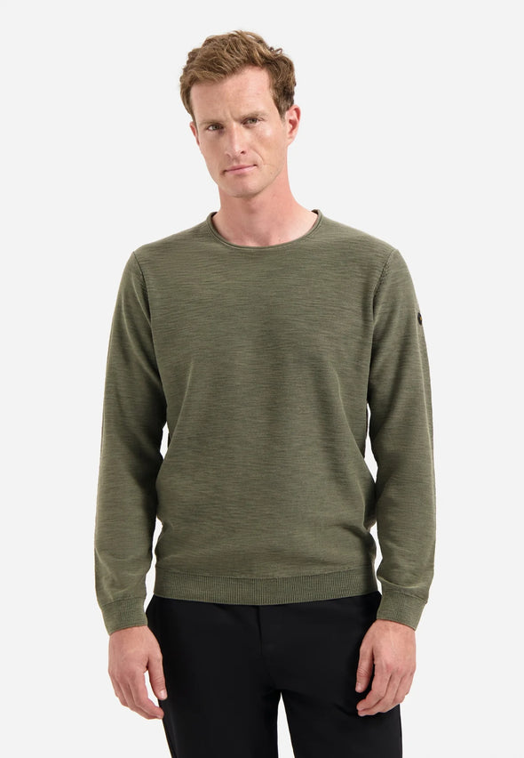 No Excess Slub Neck Sweatshirt - Dark Moss