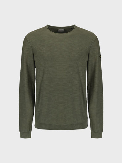 No Excess Slub Neck Sweatshirt - Dark Moss