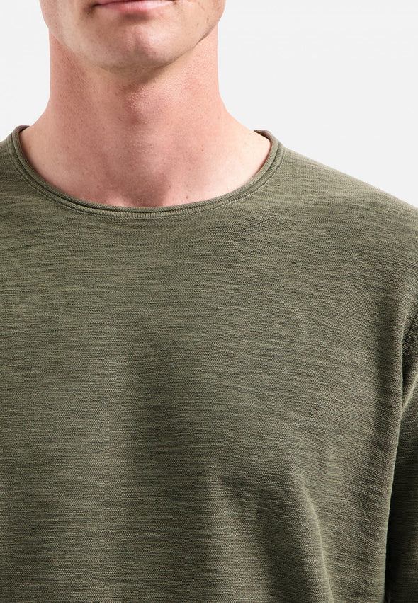 No Excess Slub Neck Sweatshirt - Dark Moss