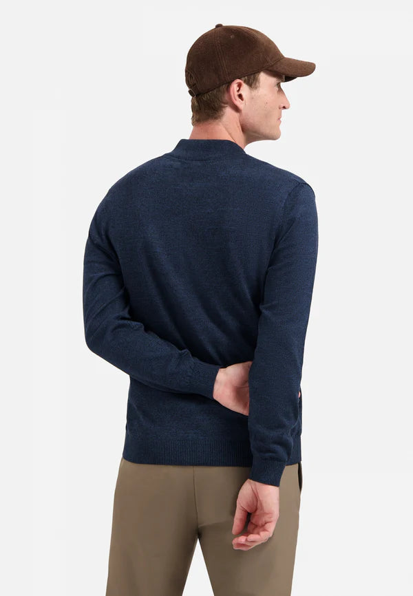 No Excess Pullover Cardigan - Full Zip - Navy Melange