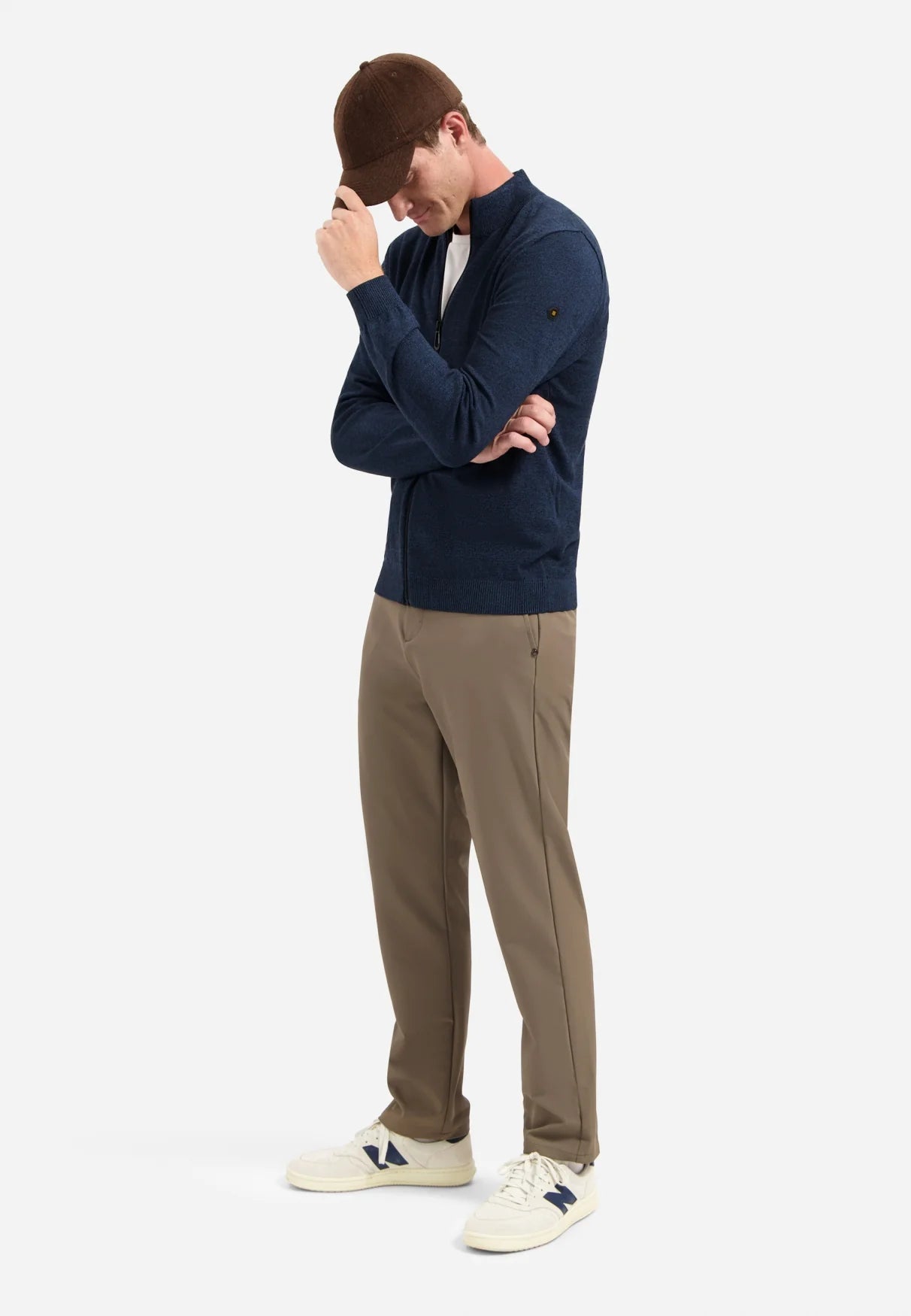 No Excess Pullover Cardigan - Full Zip - Navy Melange