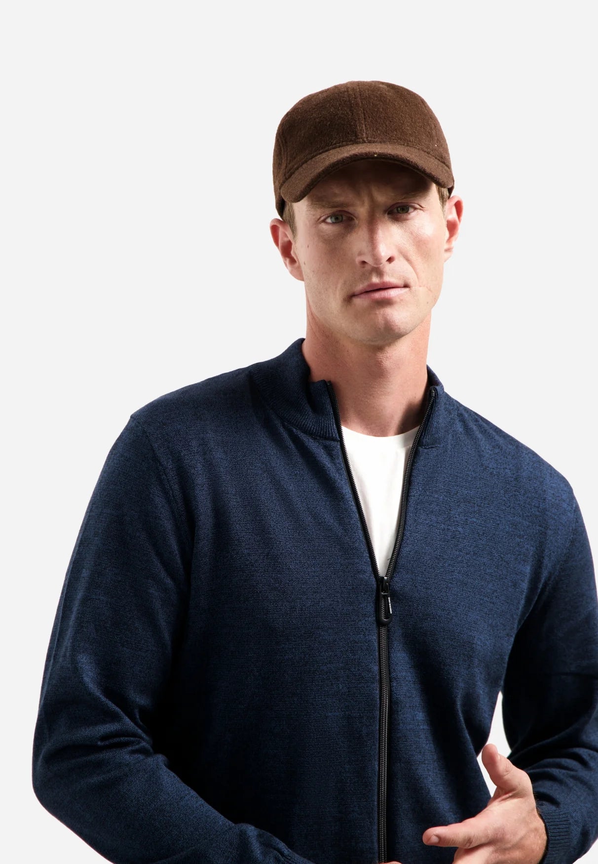 No Excess Pullover Cardigan - Full Zip - Navy Melange