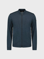 No Excess Pullover Cardigan - Full Zip - Navy Melange