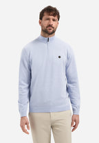 No Excess Half Zip Timeless Jumper - Blue
