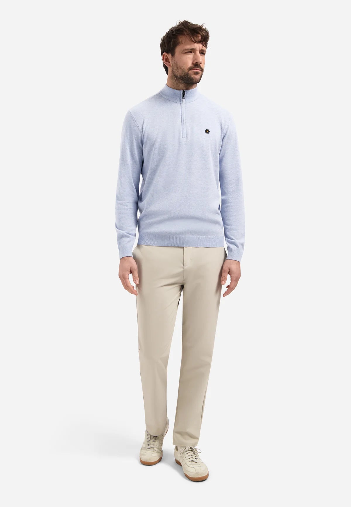 No Excess Half Zip Timeless Jumper - Blue
