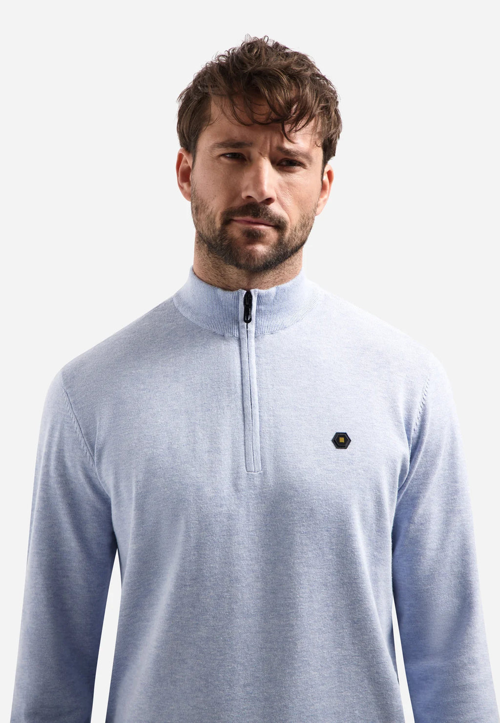 No Excess Half Zip Timeless Jumper - Blue