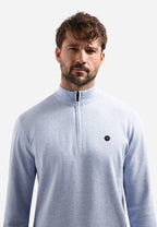 No Excess Half Zip Timeless Jumper - Blue
