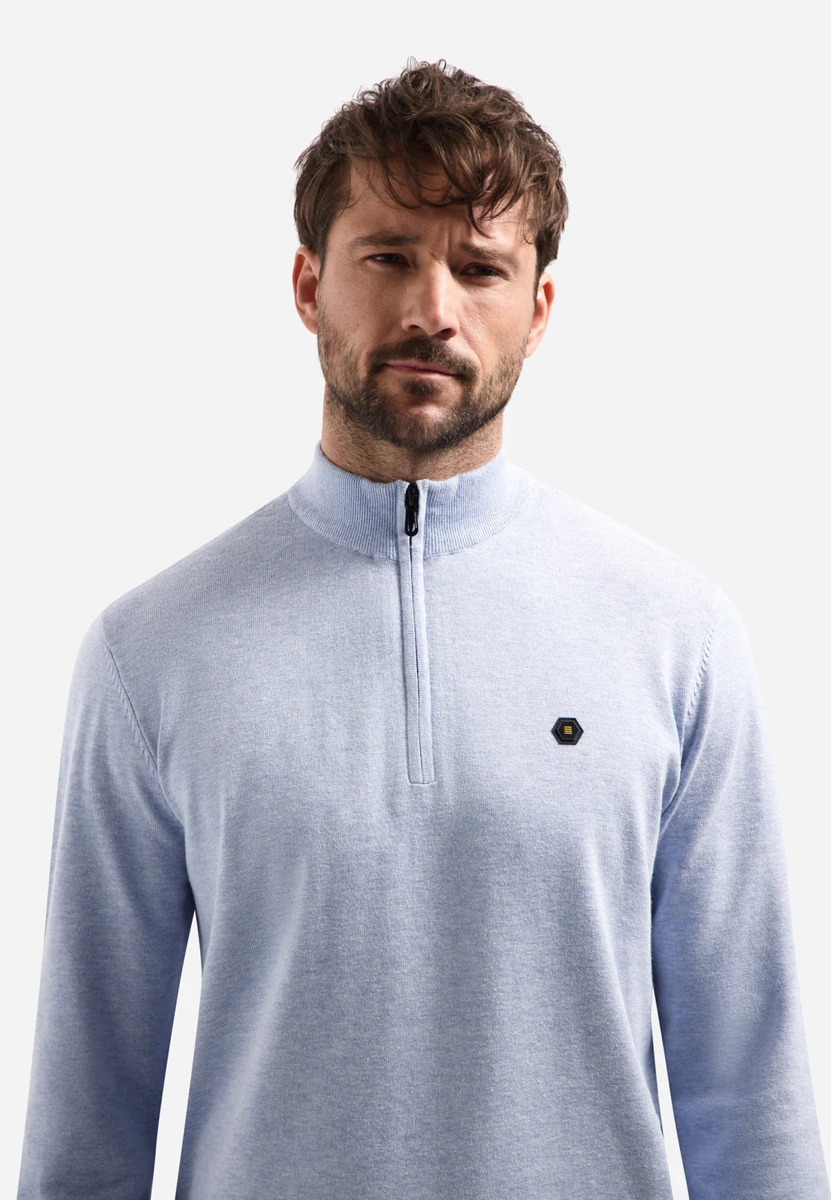 No Excess Half Zip Timeless Jumper - Blue