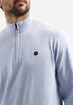 No Excess Half Zip Timeless Jumper - Blue