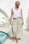 Noci 100% Linen Vest in White