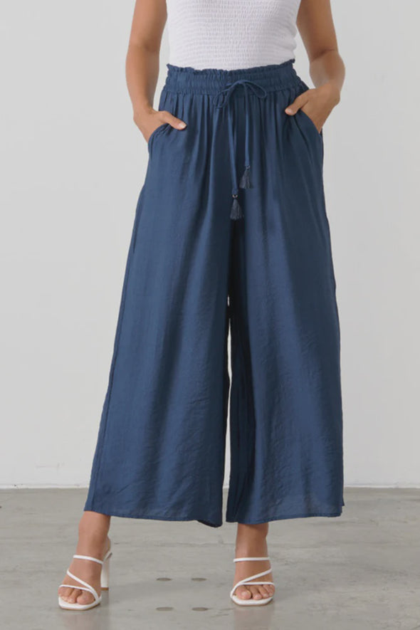 Lightweight Stretch Culottes - Navy