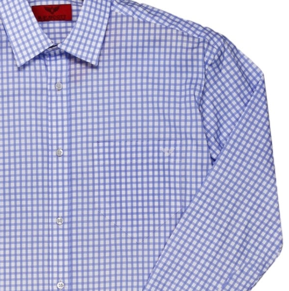 R.F. Scott Fielding Long Sleeve Shirt: Checked - Blue