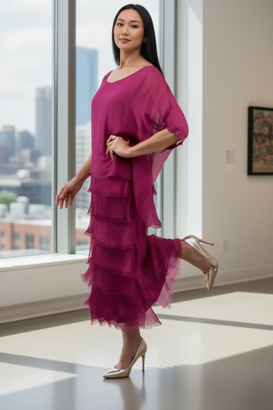 La Strada: Silk Rilassata Dress - Orchidea