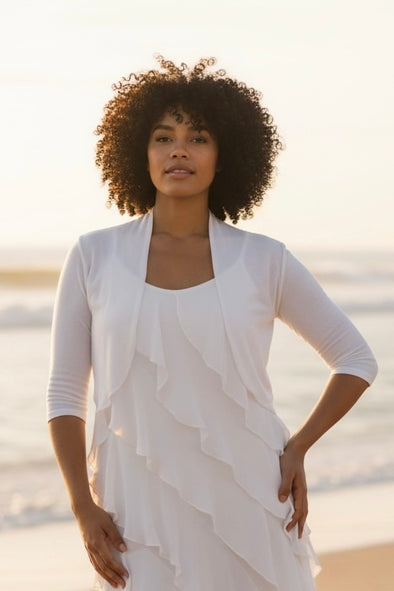 La Strada Sheer Shrug in White