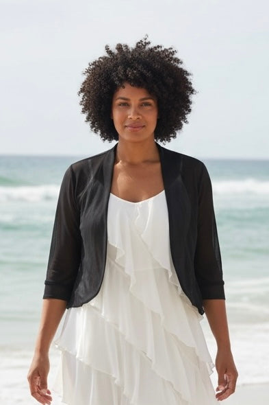 La Strada Sheer Shrug in Black