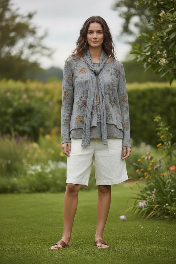 Rosato Mohair Knit with Scarf - Grey