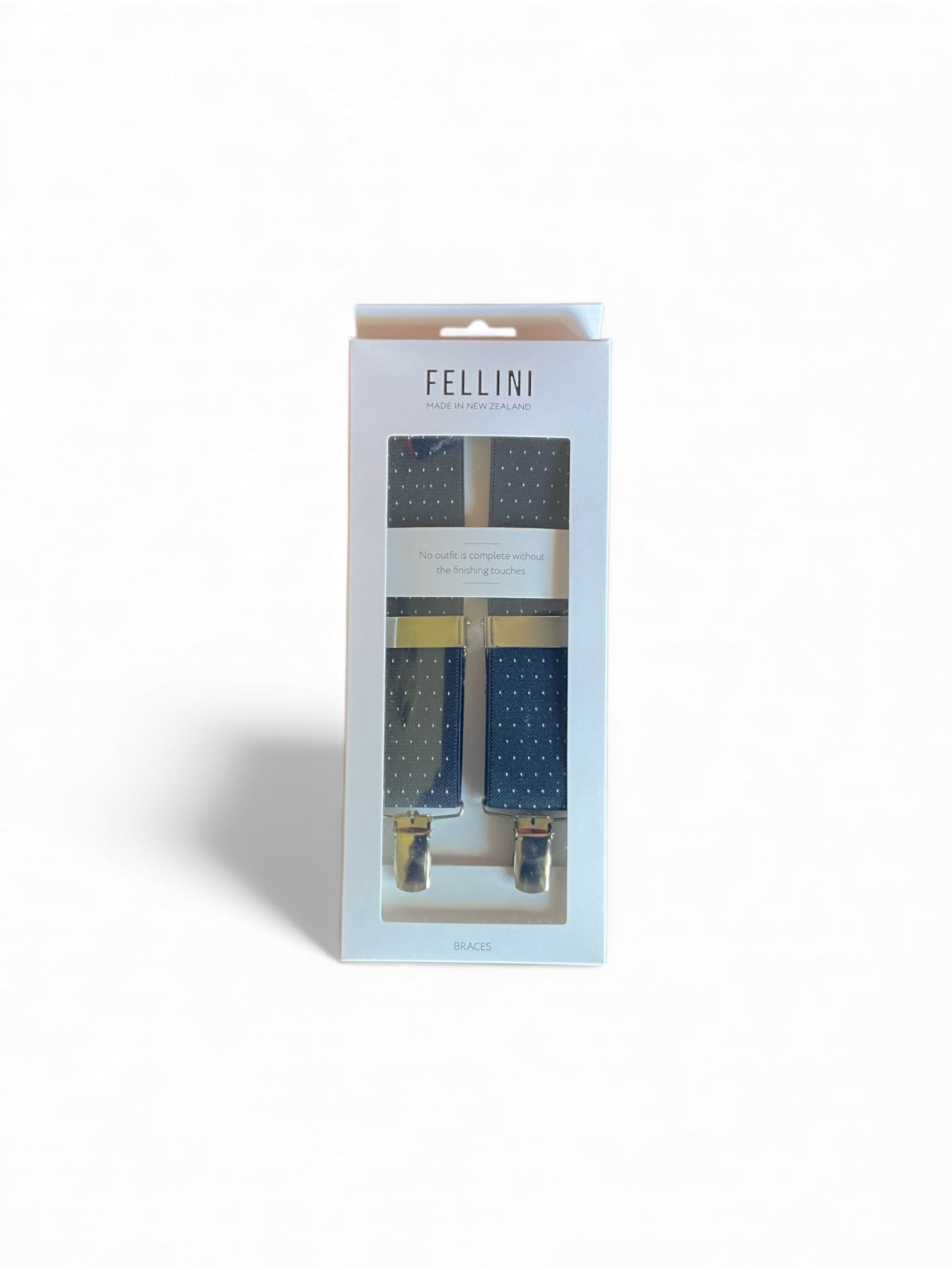 Fellini Braces - Navy & White Spot