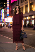 La Strada: Silk Rilassata Dress - Wine