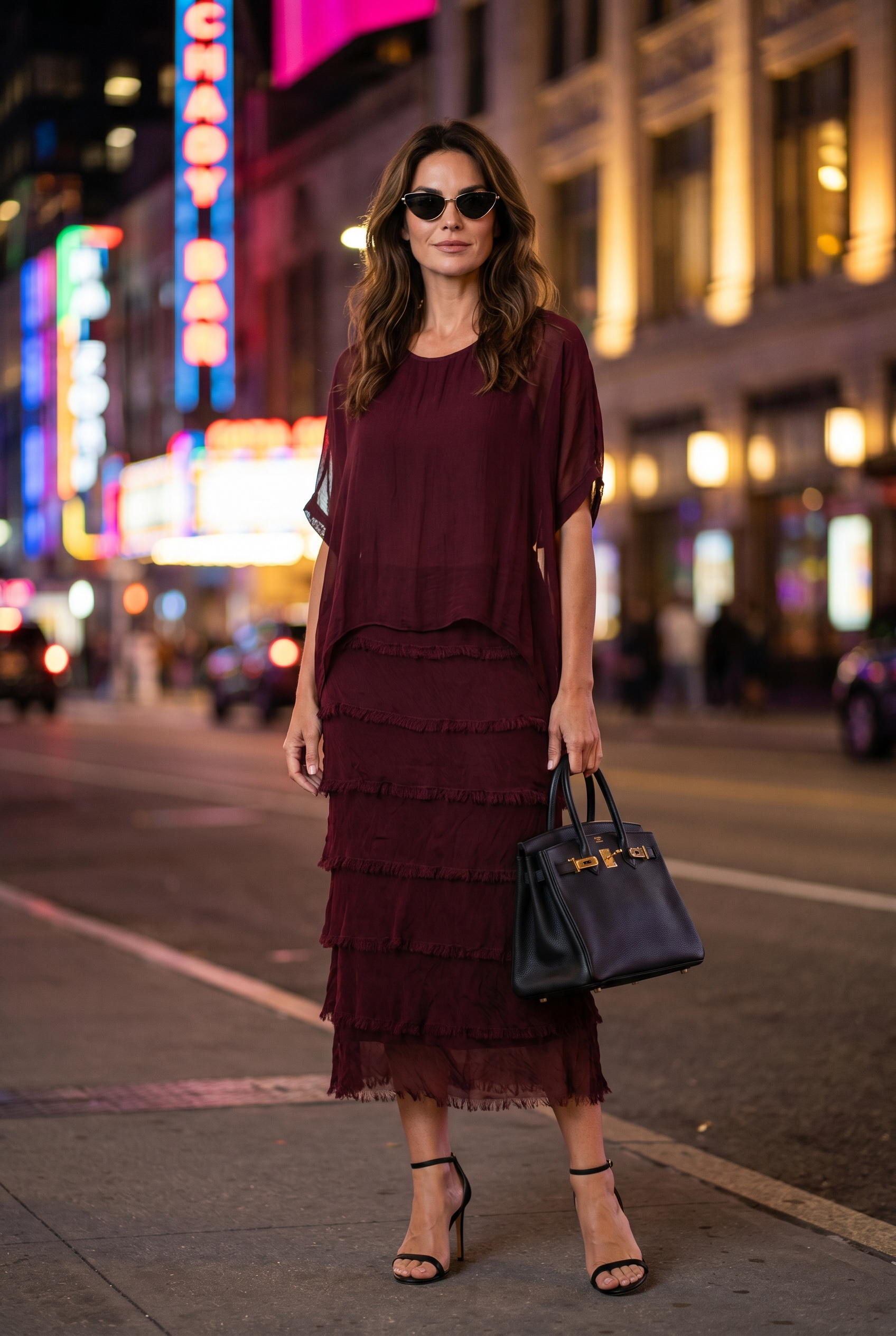 La Strada: Silk Rilassata Dress - Wine
