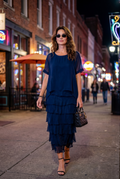 La Strada: Silk Rilassata Dress - Navy