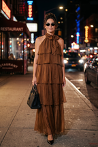 Italian Silk Marrone Dress