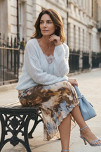 La Strada: Silk Bias Cut Skirt - Renaissance Floral