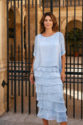 La Strada: Silk Rilassata Dress - Celeste