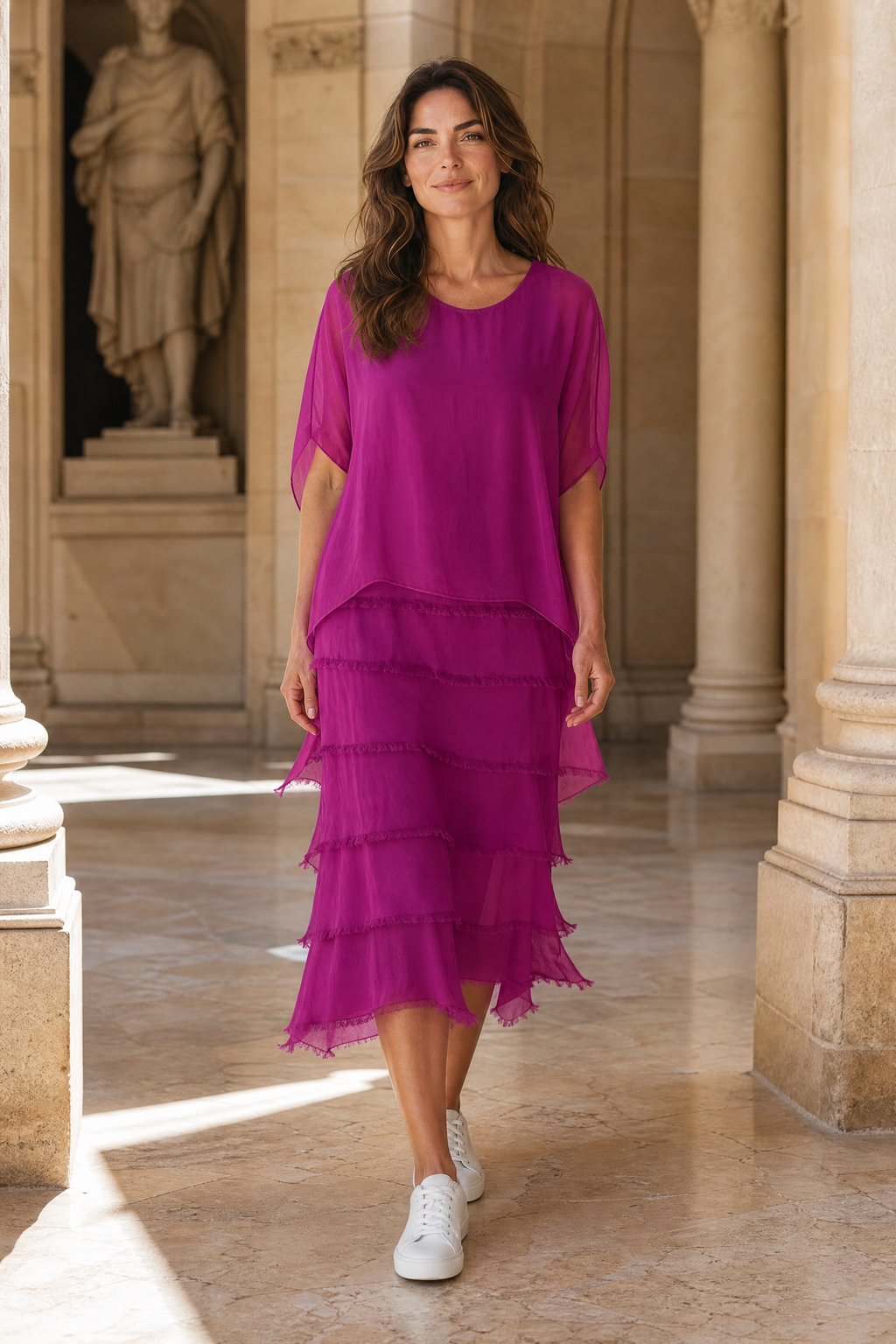 La Strada: Silk Rilassata Dress - Orchidea