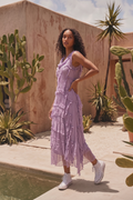 The Italian Closet: Natalia Layered Silk Dress - Mauve