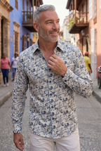 English Laundry (John Lennon) LS Shirt: Gentle Blue Swirl
