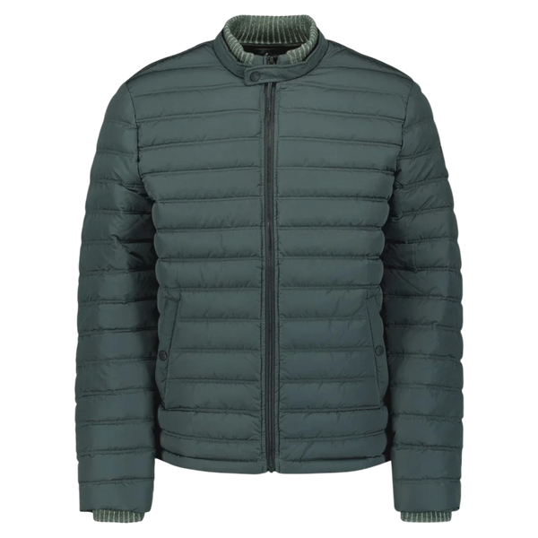 No Excess Padded Jacket with Knited Detailing - Dark Steel
