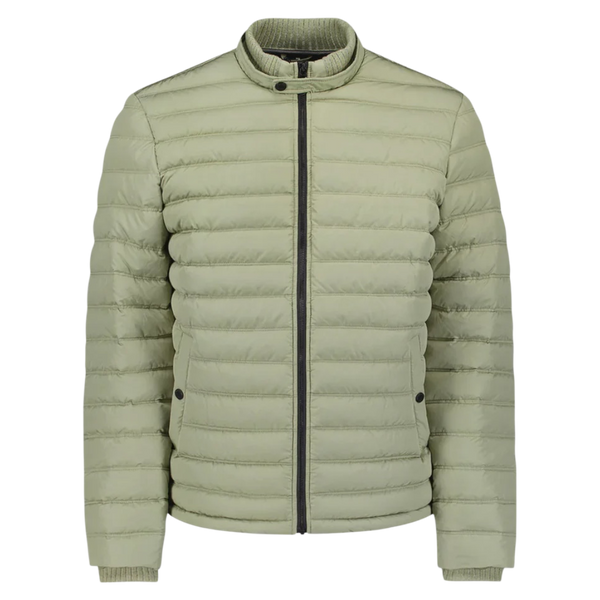No Excess Padded Jacket with Knited Detailing - Light Moss