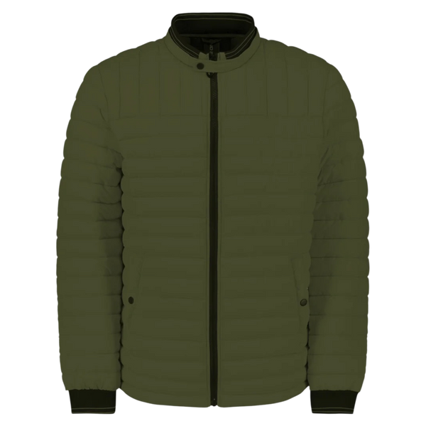 No Excess Padded Jacket - Dark Moss & Contrast Cuff