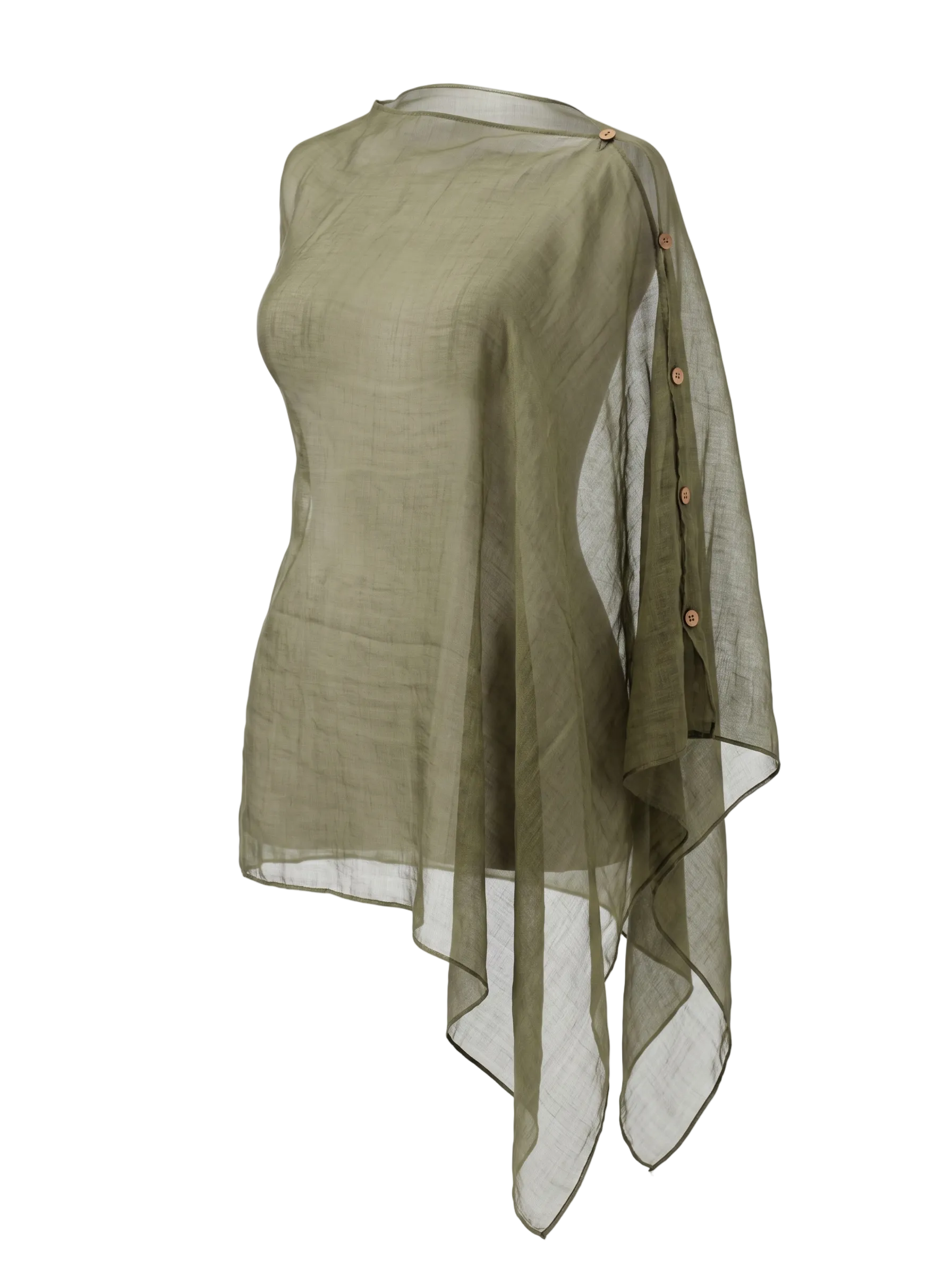 Silk Asymmetric Drape Top