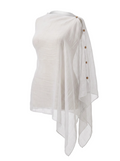 Silk Asymmetric Drape Top