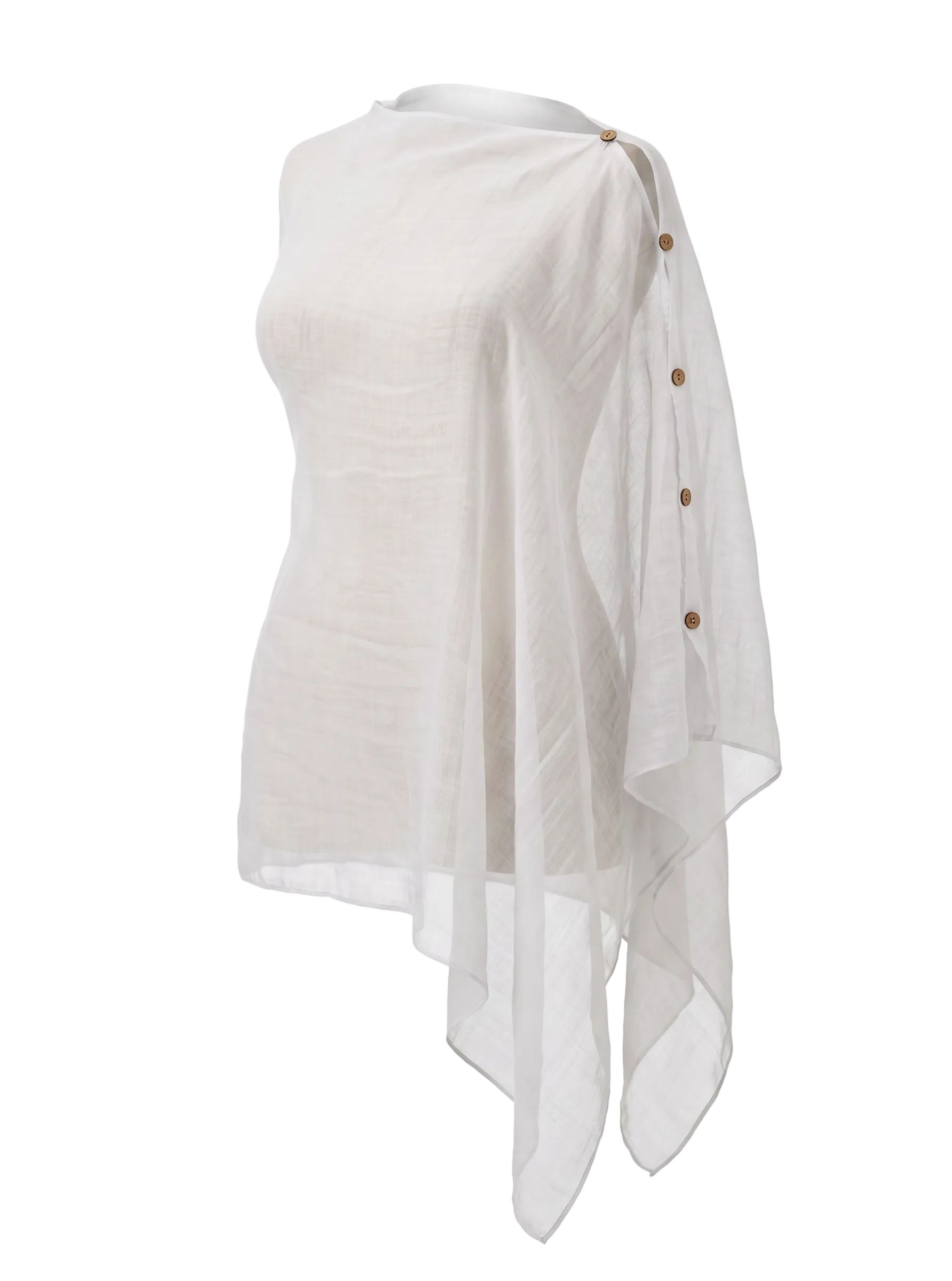 Silk Asymmetric Drape Top