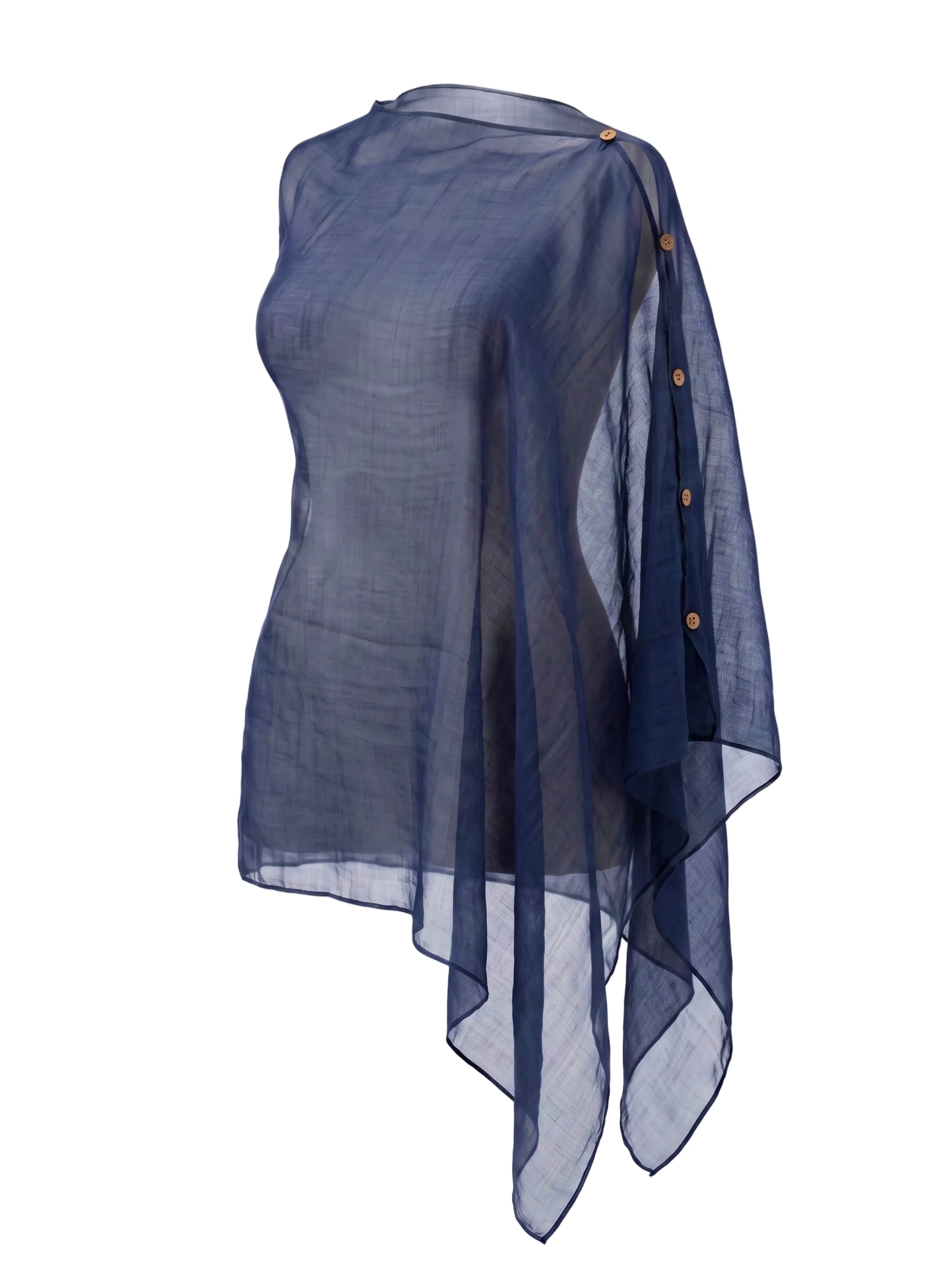 Silk Asymmetric Drape Top