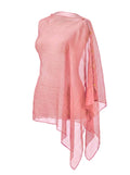 Silk Asymmetric Drape Top