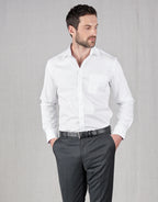 Sinatra Long Sleeve Shirt - White Twill
