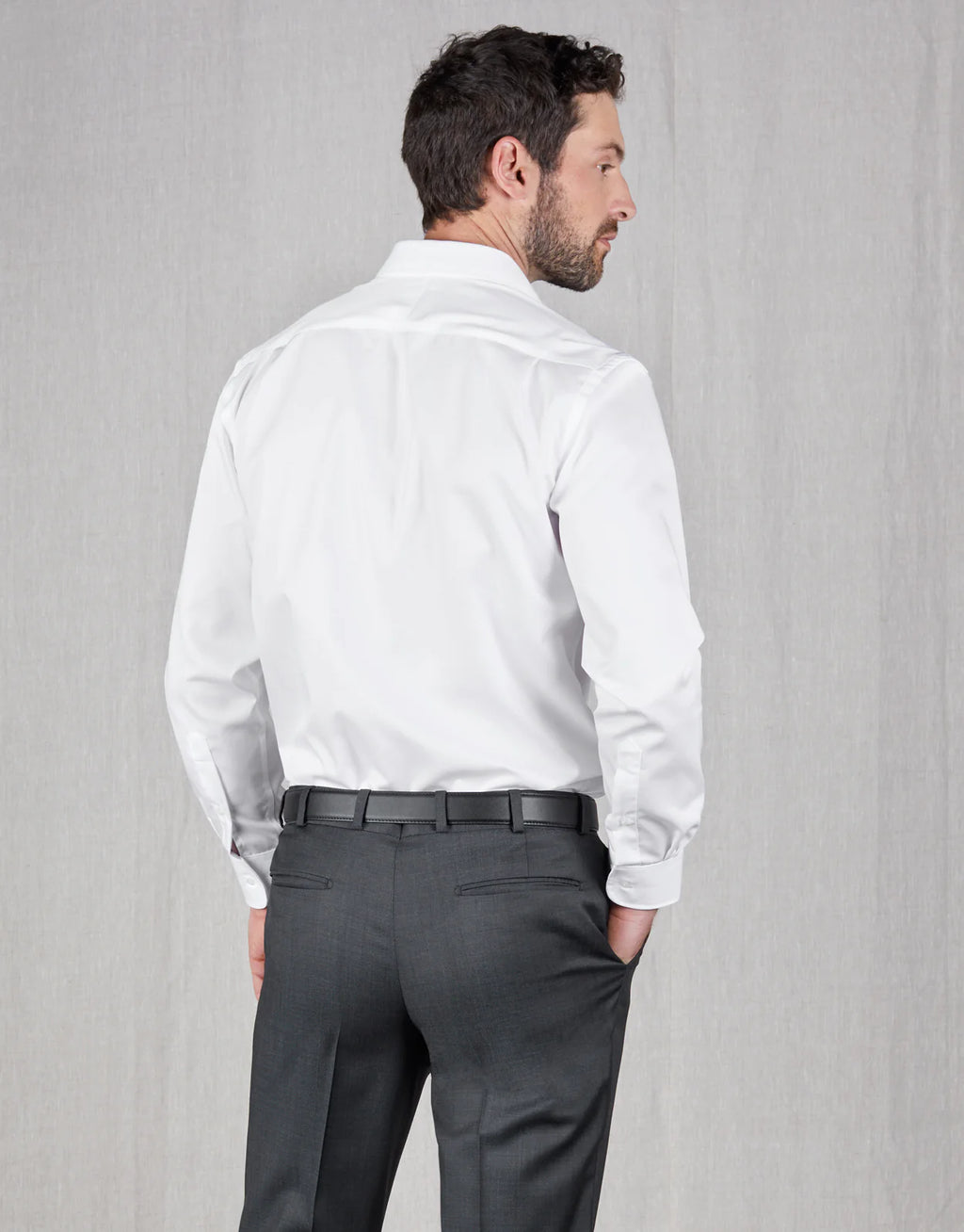 Sinatra Long Sleeve Shirt - White Twill