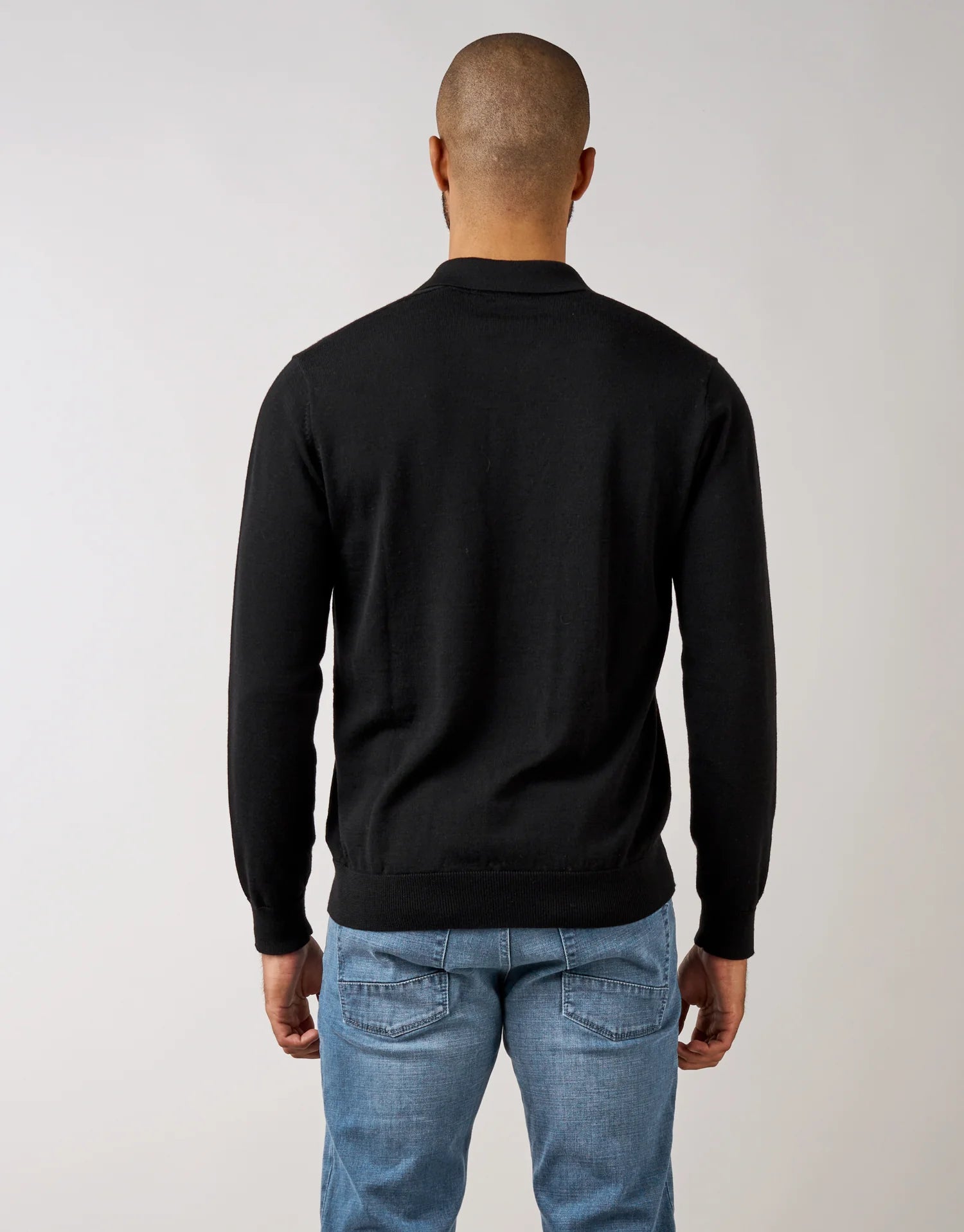 Owaka 100% Merino Polo - Black