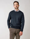 Naseby Crew Neck Merino - Navy